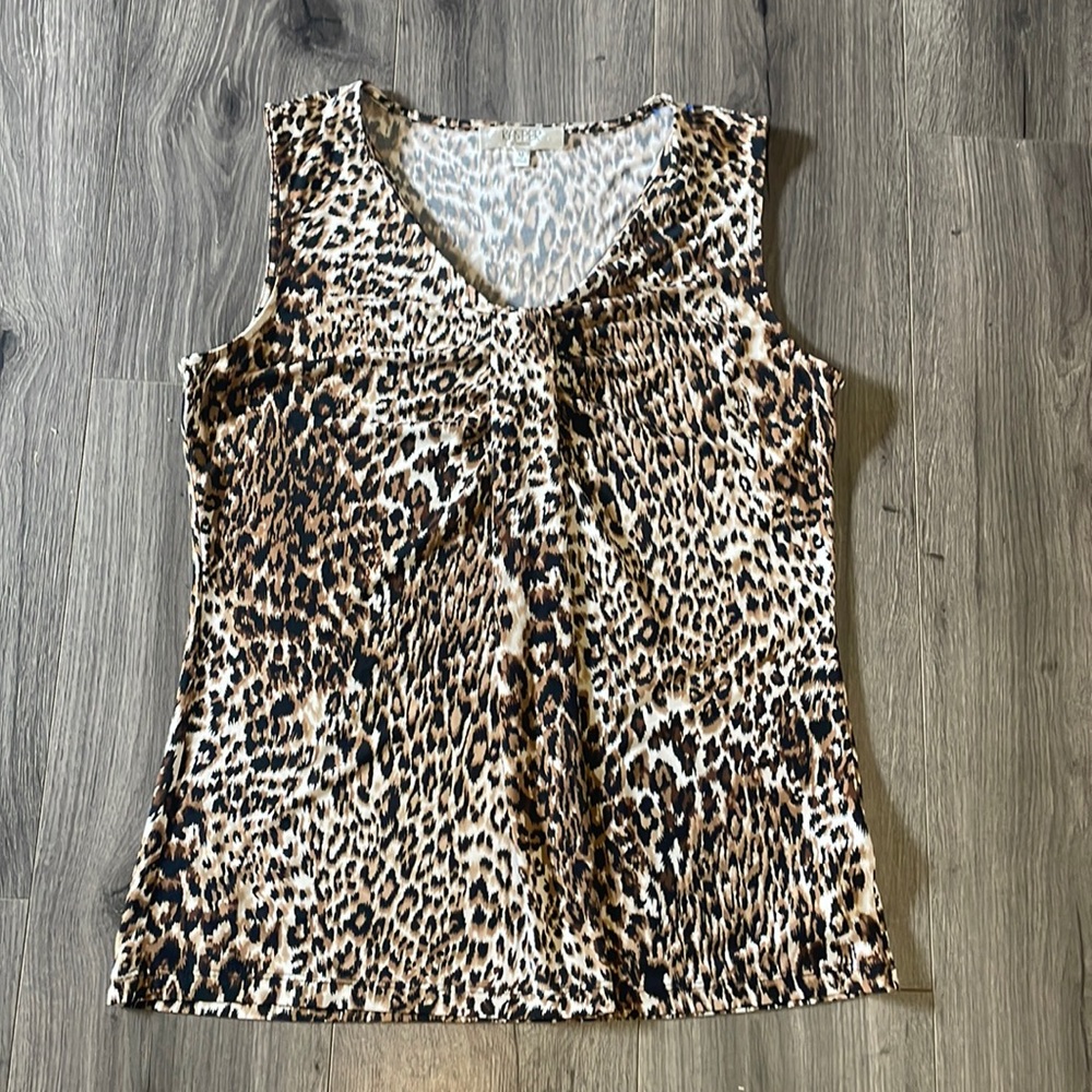 Kasper Separates sleeveless animal print leopard print Mobwife Sophisticated
